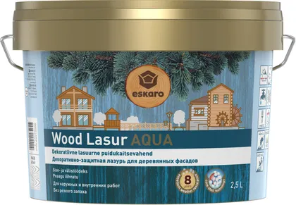 DEKORATIIVNE PUIDUKAITSEVAHEND ESKARO WOOD LASUR AQUA 2,5L MAHAGON