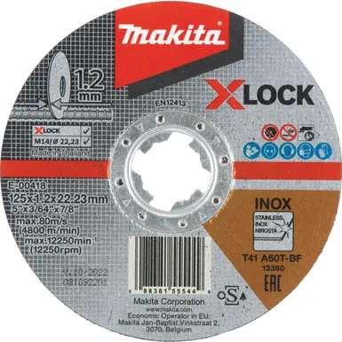 LÕIKEKETAS MAKITA 125X1,2MM, X-LOCK (A60T), RST