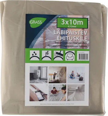 EHITUSKILE LÄBIPAISTEV 0,12MM 3X10M 30M2