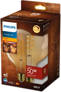 LED LAMP PHILIPS 7,3W - 50W G120 E27 2200K GOLD