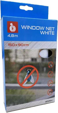 PUTUKAVÕRK AKNALE 150X90CM+KINNITUSTEIP 4,8M VALGE