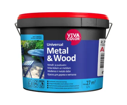 UNIVERSAALVÄRV VIVACOLOR UNIVERSAL METAL&WOOD A 2,7L MATT