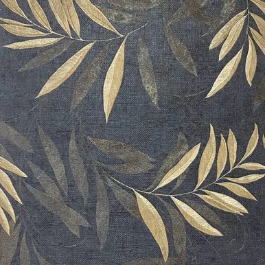 TAPEET ARTHOUSE LUXURY LEAF NAVY CHAMPAGNE 0,64X10,05M
