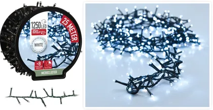 JÕULUVALGUSTUS 1250 LED'I, IP44, VALGE VALGUS