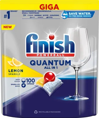 NÕUDEPESUMASINA KAPSLID FINISH POWERBALL QUANTUM LEMON 100TK PAKIS