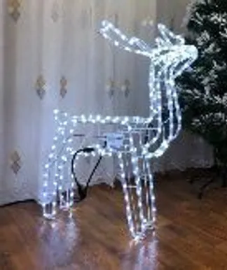 JÕULUKUJU VALGUSTUSEGA HIRV 216 LED'I, KÜLM VALGUS