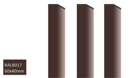 NELIKANT AIAPOST 40X60X2300MM/1,4MM PRUUN RAL8017