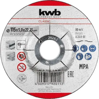 LÕIKEKETAS KWB, METALL 115X3MM, ASTMEGA