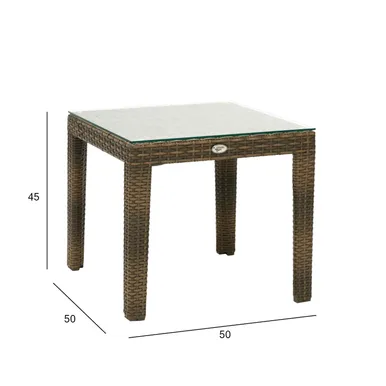 ABILAUD WICKER 50X50XH45CM CAPPUCCINO