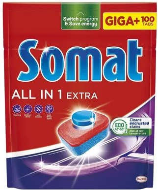 NÕUDEPESUMASINA TABLETID SOMAT ALL IN 1 EXTRA 100TK