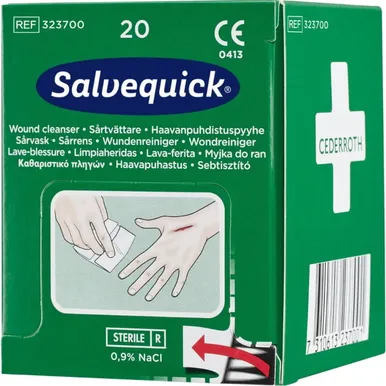 HAAVAPUHASTUSLAPID CEDERROTH 0,9% NACL, STERIILNE, 20TK