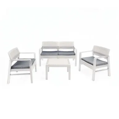 AIAMÖÖBLIKOMPLEKT PROGARDEN KILIMANJARO LAUD, DIIVAN, 2-TOOLI VALGE