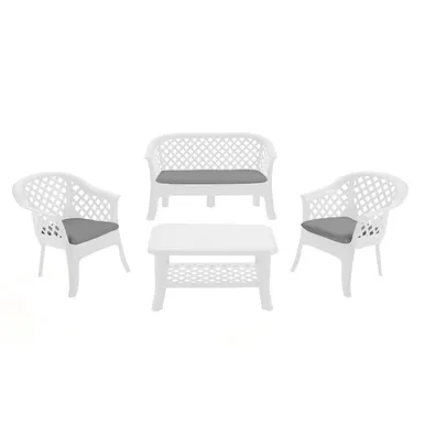 AIAMÖÖBLIKOMPLEKT PROGARDEN VERANDA LAUD, DIIVAN, 2-TOOLI VALGE