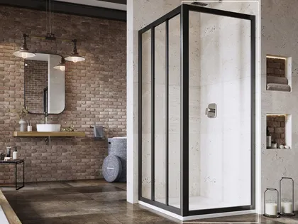 DUŠISEIN RAVAK SUPERNOVA APSS-90, 90X198CM MUST, LÄBIPAISTEV