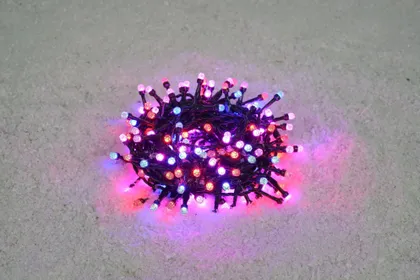 JÕULUVALGUSTUS SISE 200LED IP44 PUNANE/ROOSA/SININE 13,9M