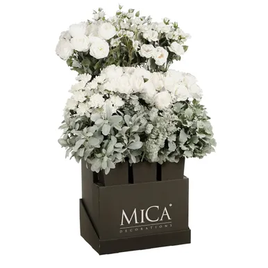 KUNSTLILL MICA DECORATIONS ROOS 65CM VALGE