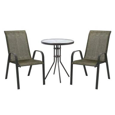 AIAMÖÖBLIKOMPLEKT DUBLIN LAUD JA 2 TOOLI, KULDPRUUN