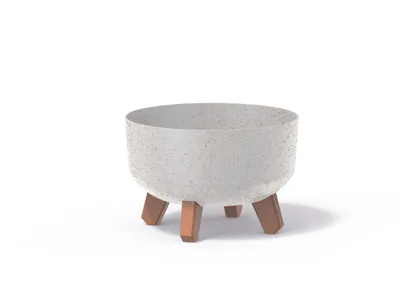 LILLEPOTT PROSPERPLAST JALGADEGA ECO WOOD Ø23,5CM VALGE