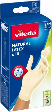 KUMMIKINDAD VILEDA NATURAL LATEX S/M, 10TK/PAKK