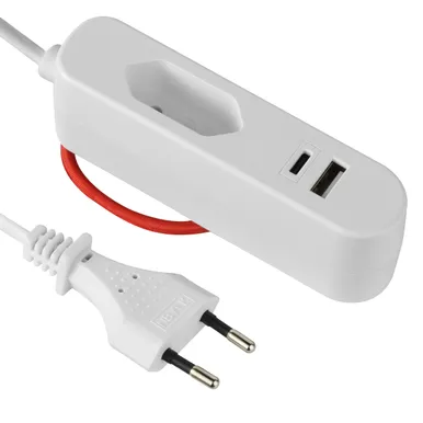 REISIADAPTER ELECTRALINE 1P+1USB-A+1USB-C17W