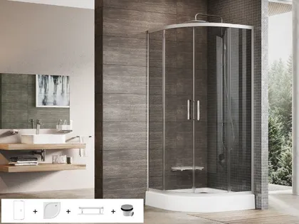 DUŠIKOMPLEKT RAVAK 90X190CM 5IN1 X-POINT XU1CP4 SET2 ALUMIINIUM