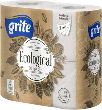 TUALETTPABER GRITE ECOLOGICAL 3-KIHILINE 4 RULLI