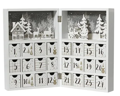 ADVENDIKALENDER 21X9,2X30CM VALGE