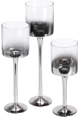 KÜÜNLAHOIDJATE KOMPLEKT 3-OSALINE KLAAS HÕBE