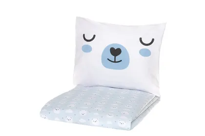 VOODIPESUKOMPLEKT 4LIVING 150X210CM + 50X60CM SININE