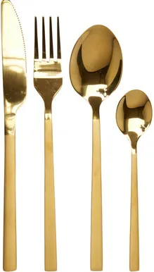 SÖÖGIRIISTADE KOMPLEKT 16-OSALINE, KULDNE