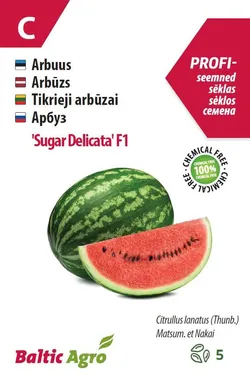 ARBUUS BALTIC AGRO "SUGAR DELICATA" F1, 5 SEEMET