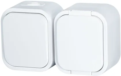 LIHTLÜLITI+PISTIKUPESA B2 KAANEGA IP54 VALGE