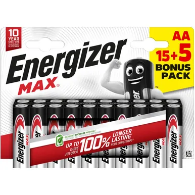 PATAREI ENERGIZER MAX ALKALINE AA CP20 20TK PAKIS