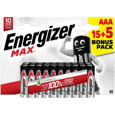PATAREI ENERGIZER MAX ALKALINE AAA C20 20TK PAKIS