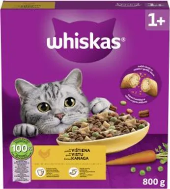 KUIVTOIT KASSIDELE WHISKAS ADULT KANAGA 800G