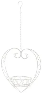 AMPEL 4LIVING SÜDAMEKUJULINE VALGE METALL 74CM