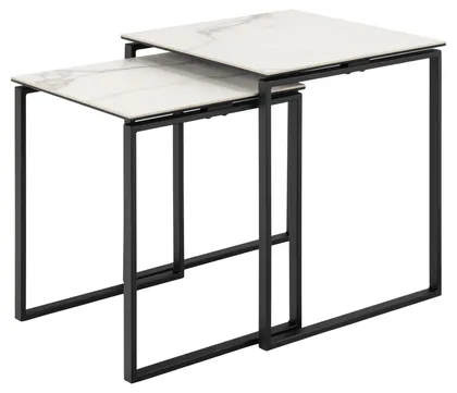 DIIVANILAUAD 2TK KATRINE 50X50XH55CM, 43X43XH50CM, VALGE