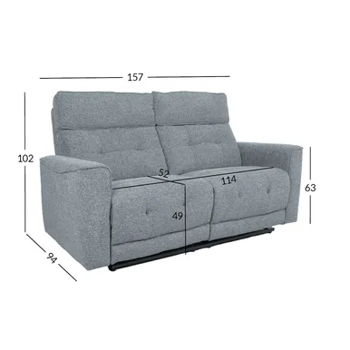DIIVAN BOSCO 2-KOHALINE ELEKTRILINE RECLINER, SINAKASHALL
