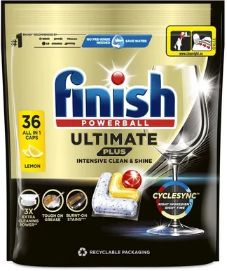NÕUDEPESUMASINA KAPSLID FINISH ULTIMATE PLUS LEMON 36TK PAKIS
