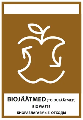 KLEEBIS BIOJÄÄTMED 15X21CM
