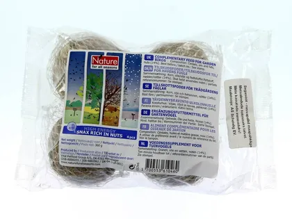 LINNUTOIT RASVAPALLID PÄHKLITEGA 4TK/PK NATURE