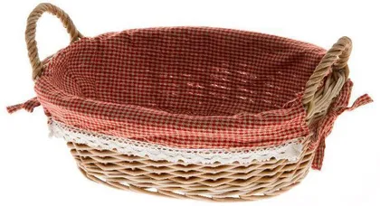KORV PUNUTUD 29X22CM TEKSTIILSISU PUNANE/VALGE