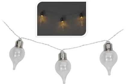 VALGUSKETT LAMBIPIRNID 10 LED SOE VALGE 1,5M LÄBIPAISTEV KAABEL