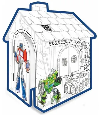 MÄNGUASI VÄRVITAV KOKKUPANDAV MAJA KARTONG TRANSFORMERS