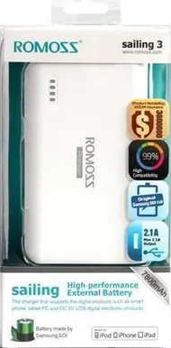 AKUPANK ROMOSS SAILING 3 7800MAH 2,1A