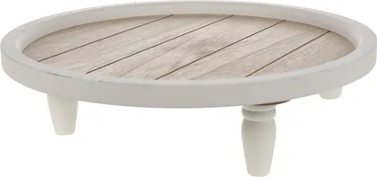 SERVEERIMISKANDIK PUIDUST 38X38X11,5CM VALGE