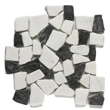 MARMORMOSAIIK MUST-VALGE BLACK AND WHITE 305X305X10MM