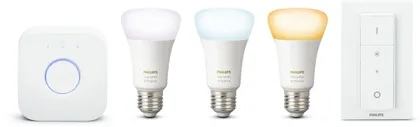 LED LAMP PHILIPS HUE WHITE AMBIANCE 9,5W E27 A60 KOMPLEKT 3TK+SILD+LÜLITI 