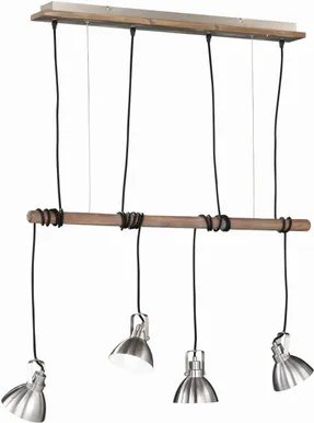 LAELAMP TRIO TIMBER 4XE14 28W MATT NIKKEL