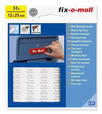 KAHEPOOLNE KLEEPS FIX-O-MOLL 12X25MM VALGE 32TK